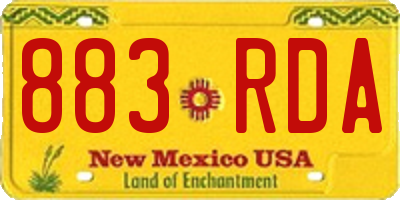 NM license plate 883RDA