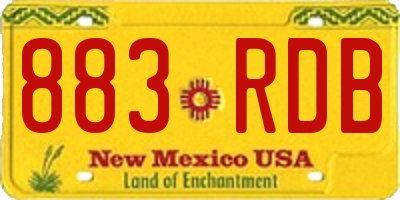 NM license plate 883RDB