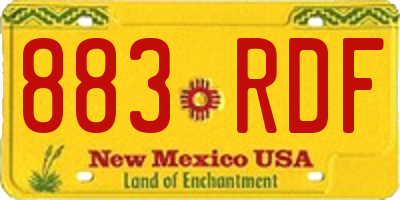 NM license plate 883RDF