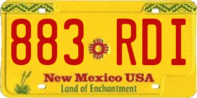 NM license plate 883RDI