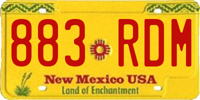 NM license plate 883RDM