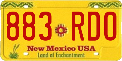 NM license plate 883RDO