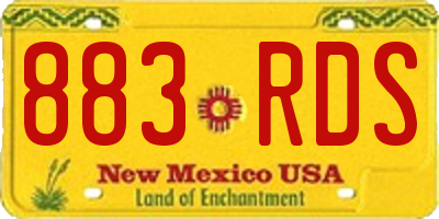 NM license plate 883RDS