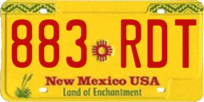 NM license plate 883RDT