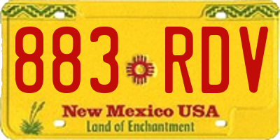 NM license plate 883RDV