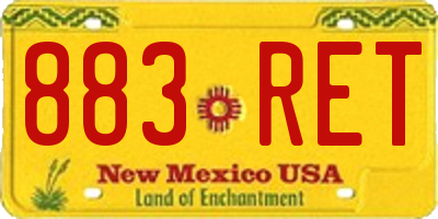 NM license plate 883RET