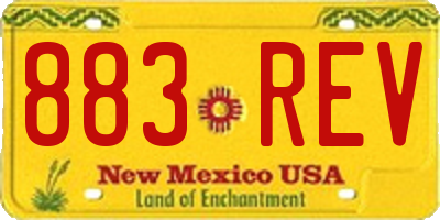 NM license plate 883REV