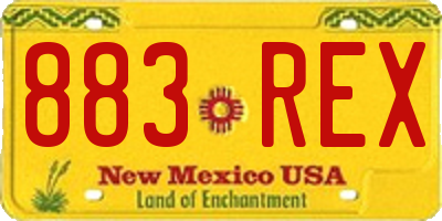 NM license plate 883REX