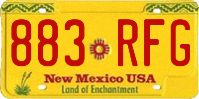 NM license plate 883RFG