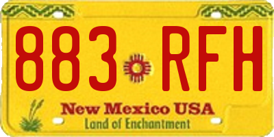 NM license plate 883RFH