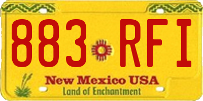 NM license plate 883RFI