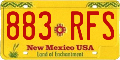 NM license plate 883RFS