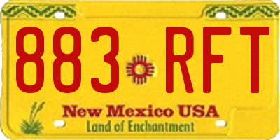 NM license plate 883RFT