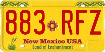 NM license plate 883RFZ