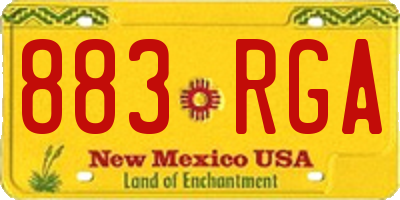 NM license plate 883RGA