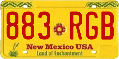 NM license plate 883RGB