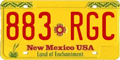 NM license plate 883RGC