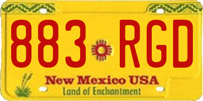 NM license plate 883RGD