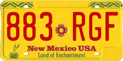 NM license plate 883RGF