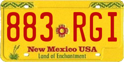 NM license plate 883RGI