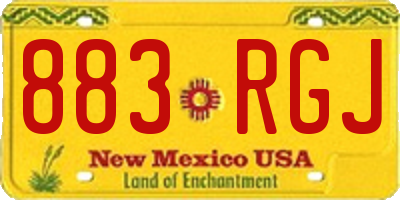 NM license plate 883RGJ