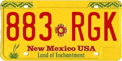NM license plate 883RGK