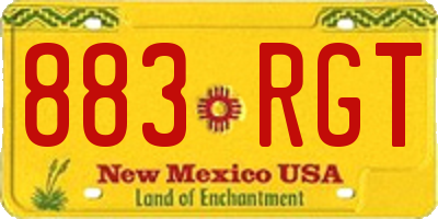 NM license plate 883RGT