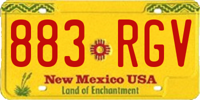 NM license plate 883RGV