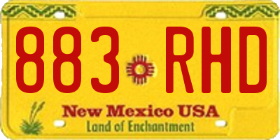 NM license plate 883RHD