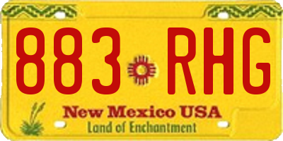 NM license plate 883RHG