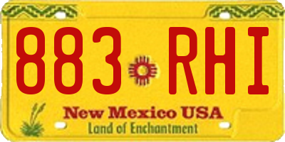NM license plate 883RHI