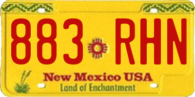 NM license plate 883RHN