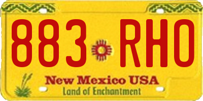 NM license plate 883RHO