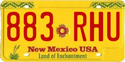 NM license plate 883RHU