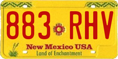 NM license plate 883RHV