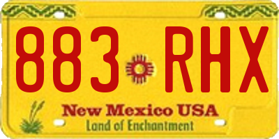 NM license plate 883RHX