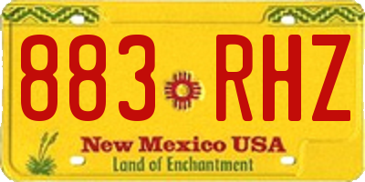 NM license plate 883RHZ