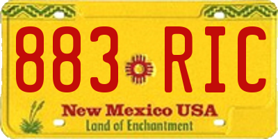 NM license plate 883RIC