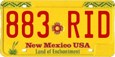 NM license plate 883RID