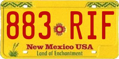 NM license plate 883RIF