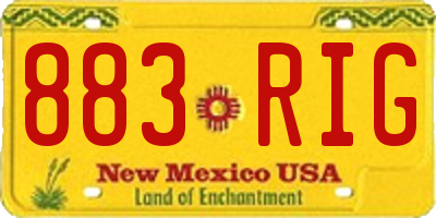 NM license plate 883RIG