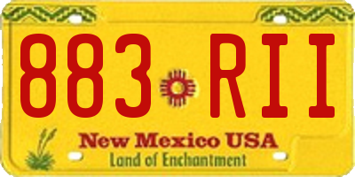 NM license plate 883RII