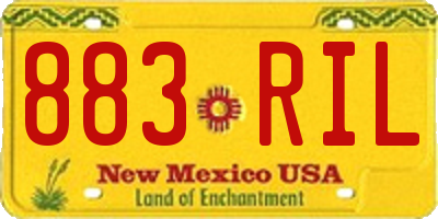NM license plate 883RIL