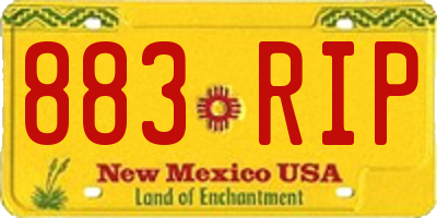 NM license plate 883RIP
