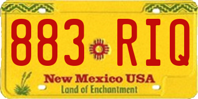 NM license plate 883RIQ