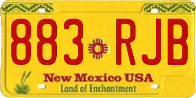 NM license plate 883RJB