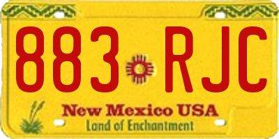 NM license plate 883RJC
