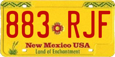 NM license plate 883RJF