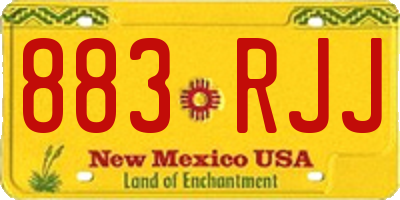 NM license plate 883RJJ
