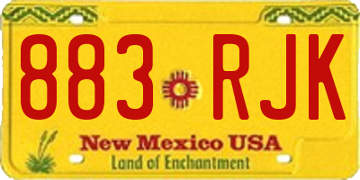 NM license plate 883RJK